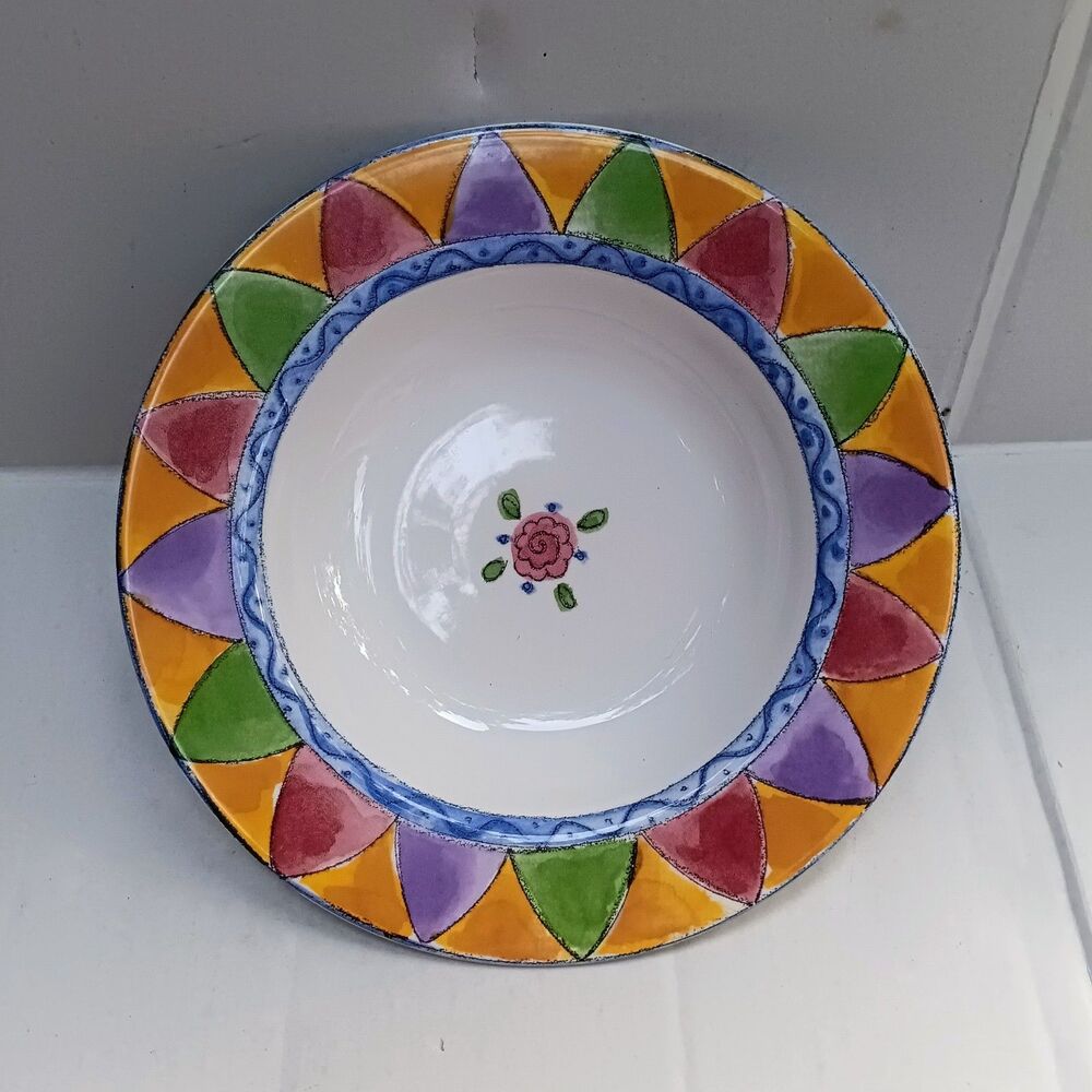Vtg Sango The Sweet Shoppe Rim Soup Bowl-Peach Cobbler-3026-Whimsical-Y2K